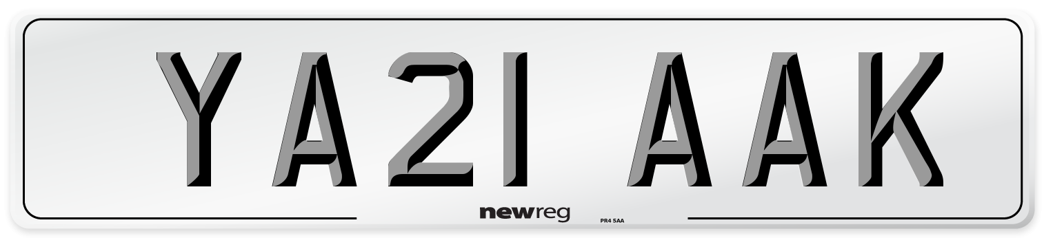 YA21 AAK Number Plate from New Reg